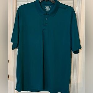 SADDLEBRED Men’s XLT Big & Tall JAGUAR Teal Short Sleeve Polo Shirt